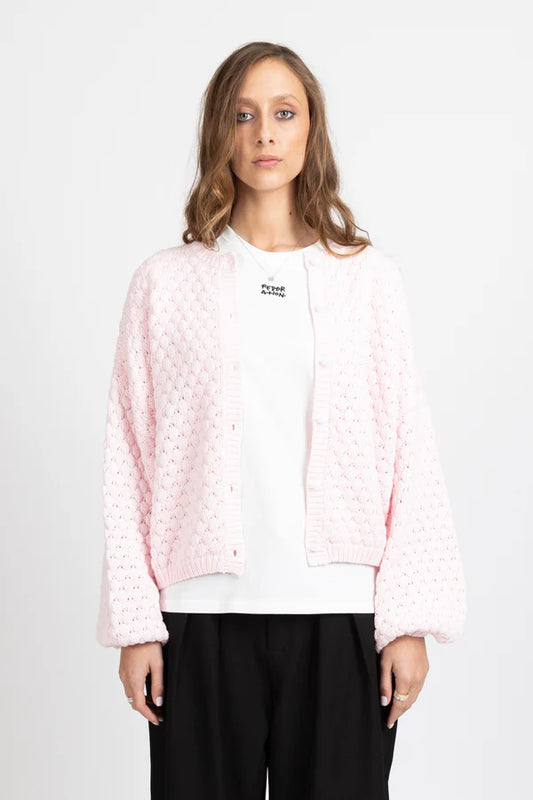 FEDERATION HONEYCOMB CARDI - PINK