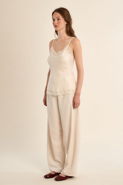 MOLLY BRACKEN WOVEN CAMISOLE - OFF WHITE