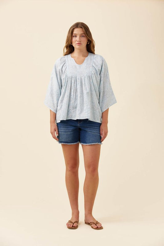 ISLE OF MINE WILMA BLOUSE - LIGHT BLUE
