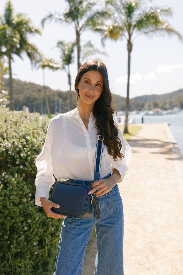 BLACK CAVIAR BAGS - INDIE CROSSBODY - NAVY