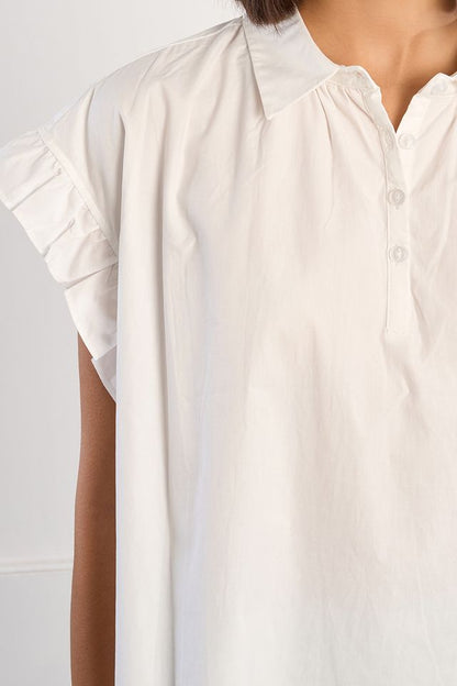 LILI SIDONIO WOVEN TOP - WHITE