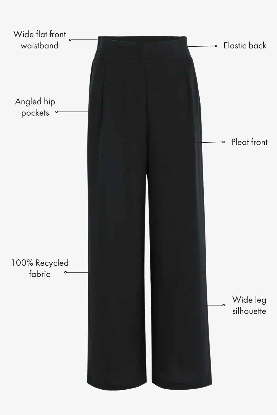 AMONG THE BRAVE INSTINCTIVE  WIDE LEG PANT - BLACK