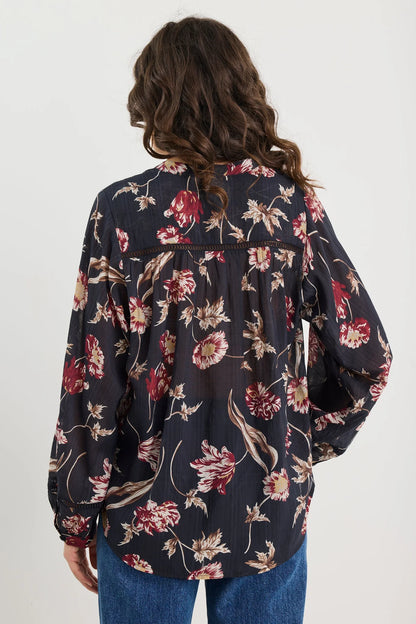 IVY & JACK INSTRUMENTAL L/S SHIRT - BLACK WILDFLOWERS