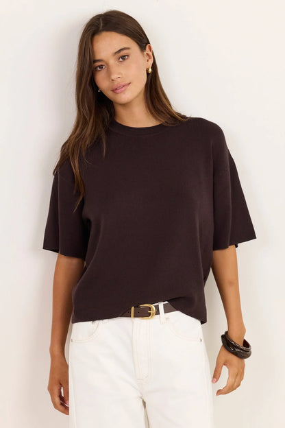 STORIES BE TOLD - INTREPID KNIT TEE - CHOCOLATE