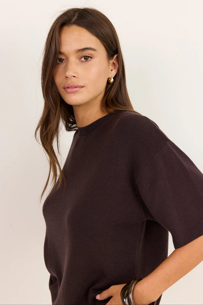 STORIES BE TOLD - INTREPID KNIT TEE - CHOCOLATE
