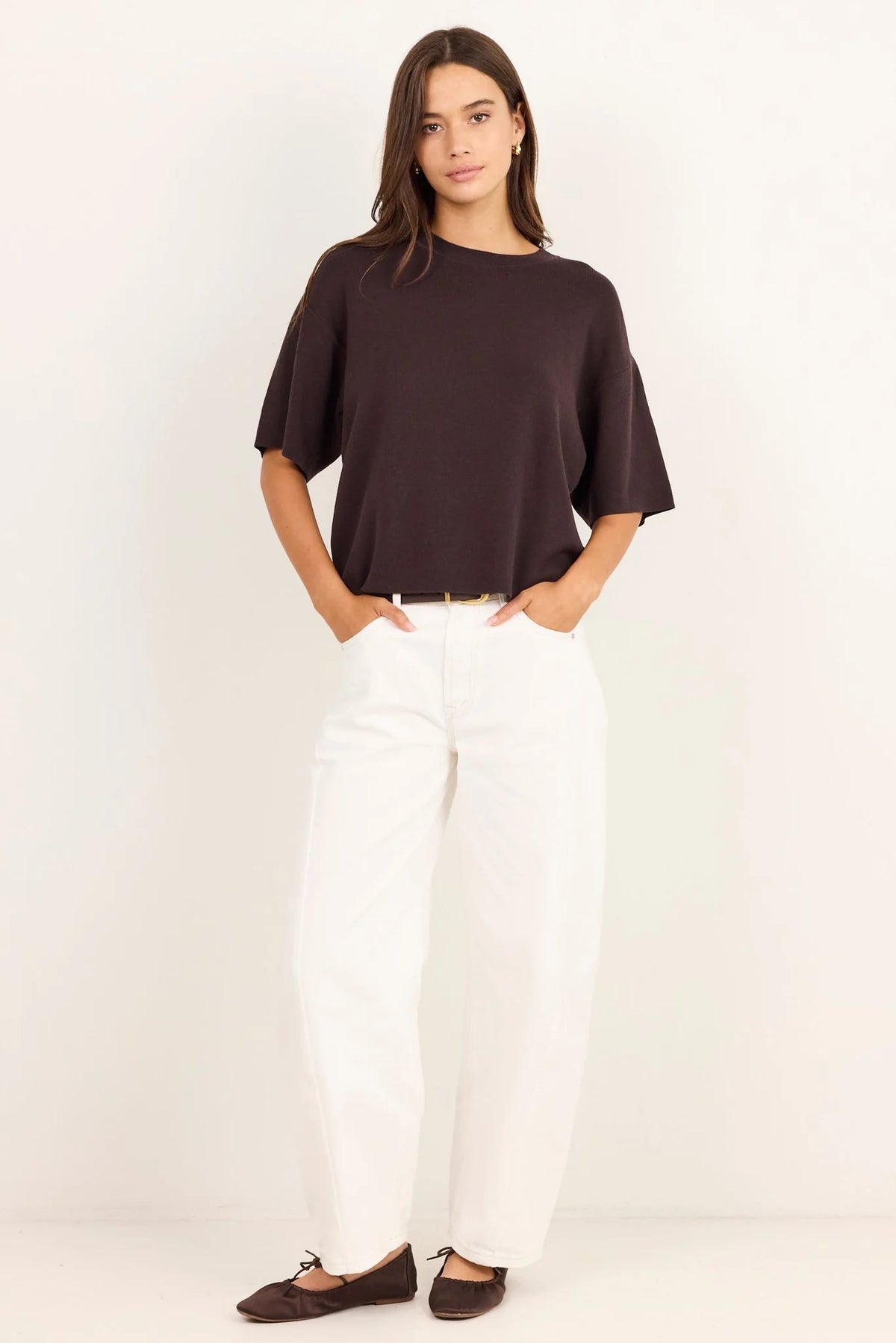 STORIES BE TOLD - INTREPID KNIT TEE - CHOCOLATE
