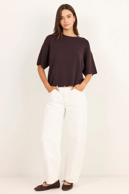 STORIES BE TOLD - INTREPID KNIT TEE - CHOCOLATE
