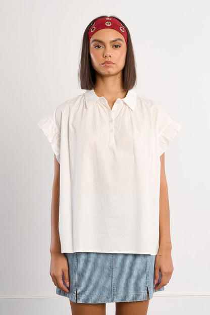 LILI SIDONIO WOVEN TOP - WHITE
