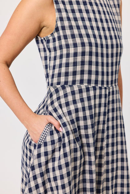 LEMON TREE DESIGN - ANTONIA DRESS - NAVY GINGHAM