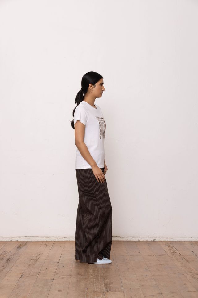 DRESSED SAFARI T-SHIRT - WHITE/BROWN PRINT