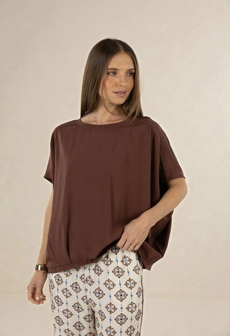 HUMIDITY LIFESTYLE LUSH TOP - CACAO
