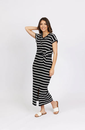 KNEWE PARKER DRESS - BLACK STRIPE - K1047