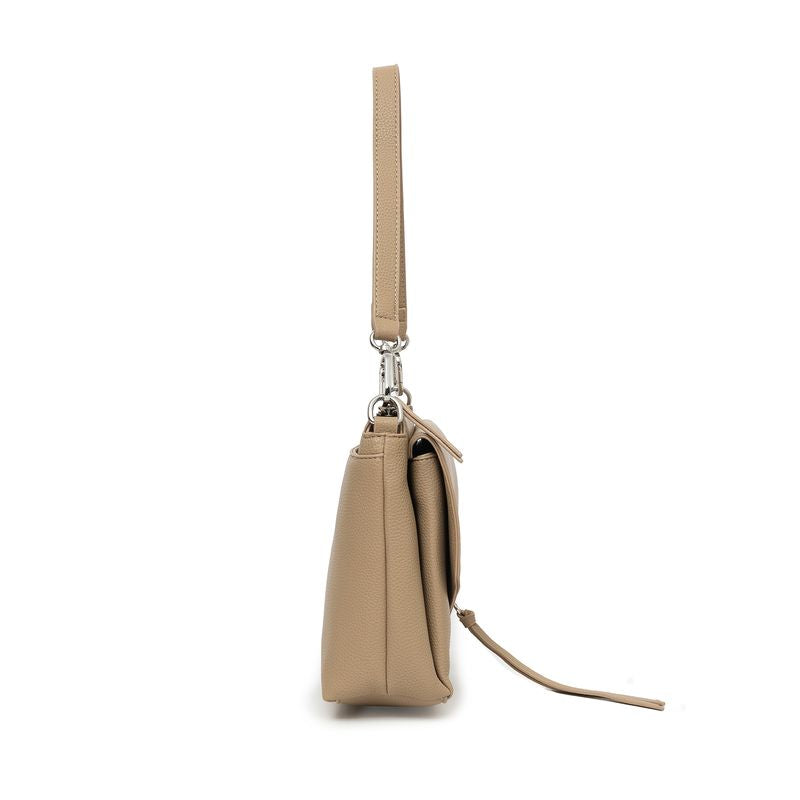 BLACK CAVIAR BAGS - BECKY FLAP CROSSBODY - BISCUIT