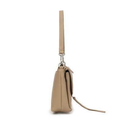 BLACK CAVIAR BAGS - BECKY FLAP CROSSBODY - BISCUIT