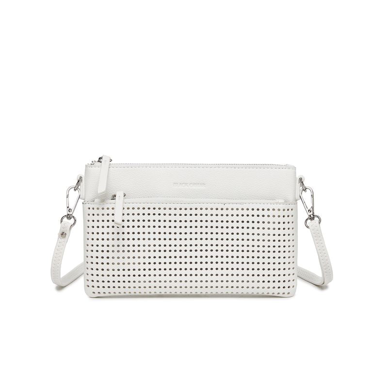BLACK CAVIAR BAGS - MILLA CROSSBODY/CLUTCH - WHITE