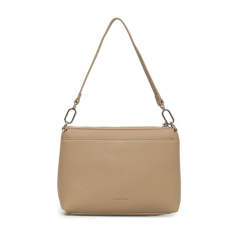 BLACK CAVIAR BAGS - BECKY FLAP CROSSBODY - BISCUIT