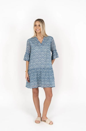 HUMIDITY LIFESTYLE PARADISE ARIES DRESS - BLUE PRINT - HS24302