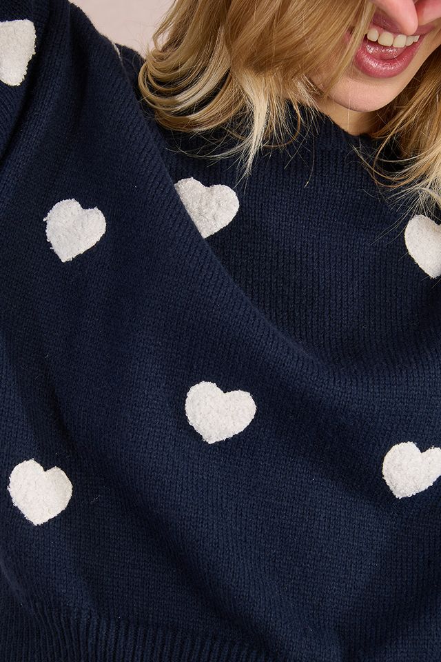 MOLLY BRACKEN KNITTED SWEATER - NAVY BLUE