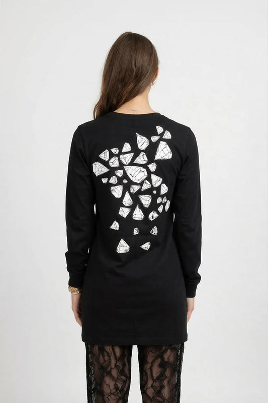 FEDERATION LS SCALLOP TEE - PRESSURE - BLACK