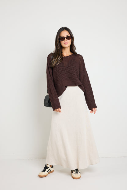 RE:UNION LAGOS MAXI SKIRT - NATURAL