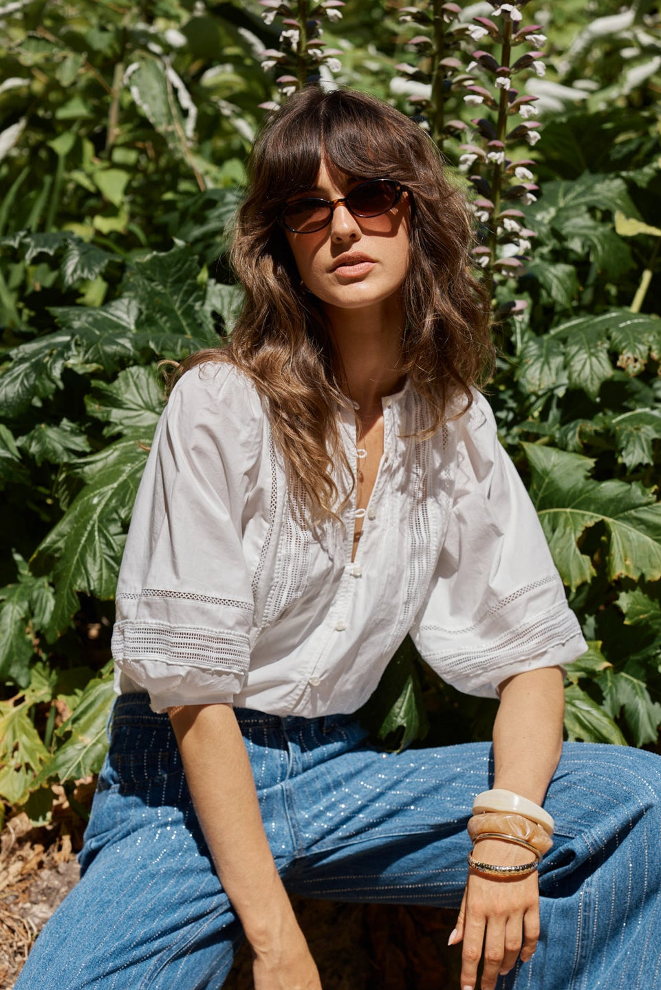 FATE + BECKER FREYA LACE TRIM BLOUSE - WHITE