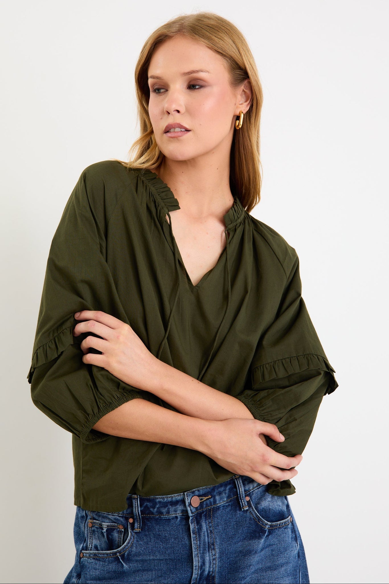 BY ROSA LUMINARY TOP - OLIVE