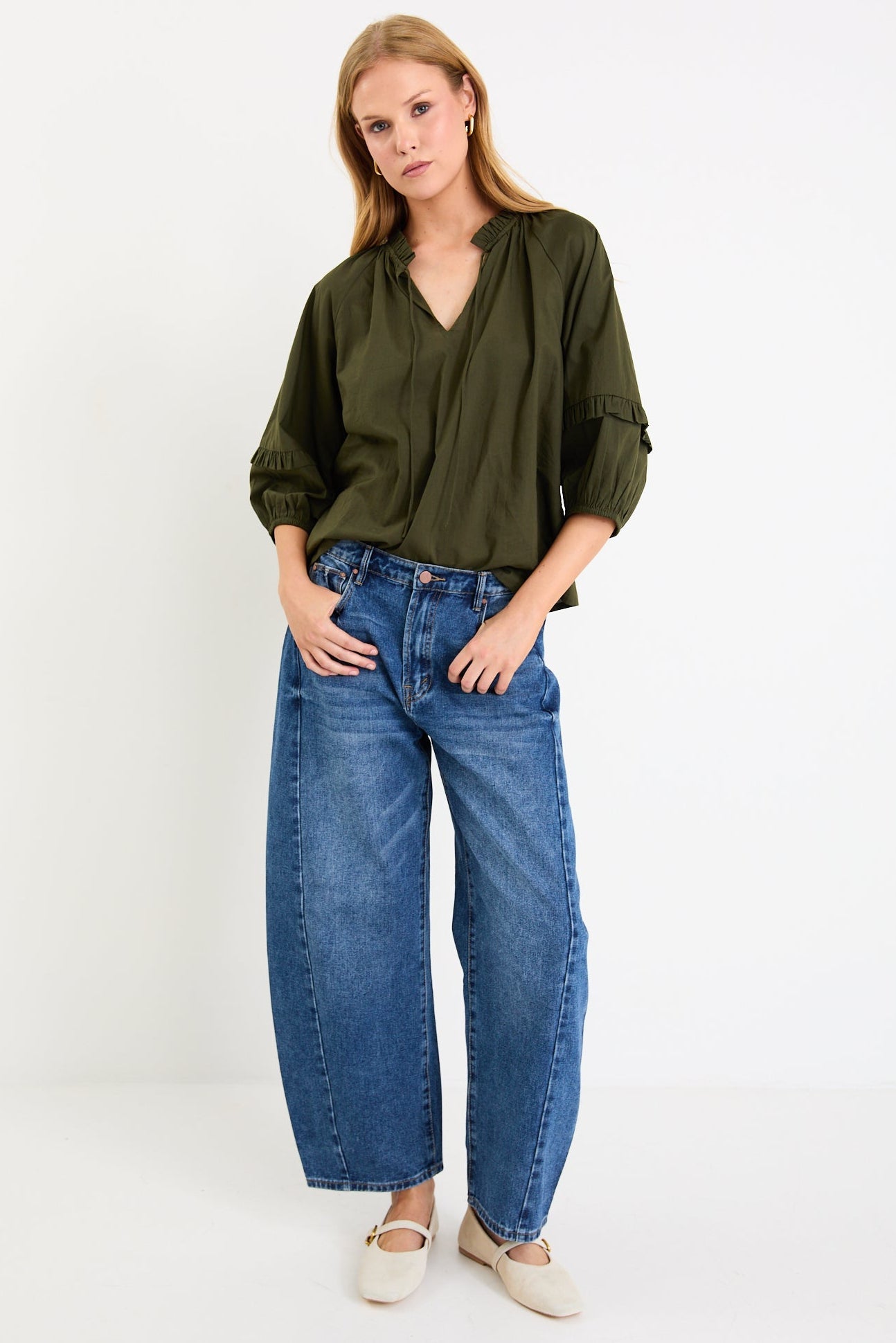 BY ROSA LUMINARY TOP - OLIVE
