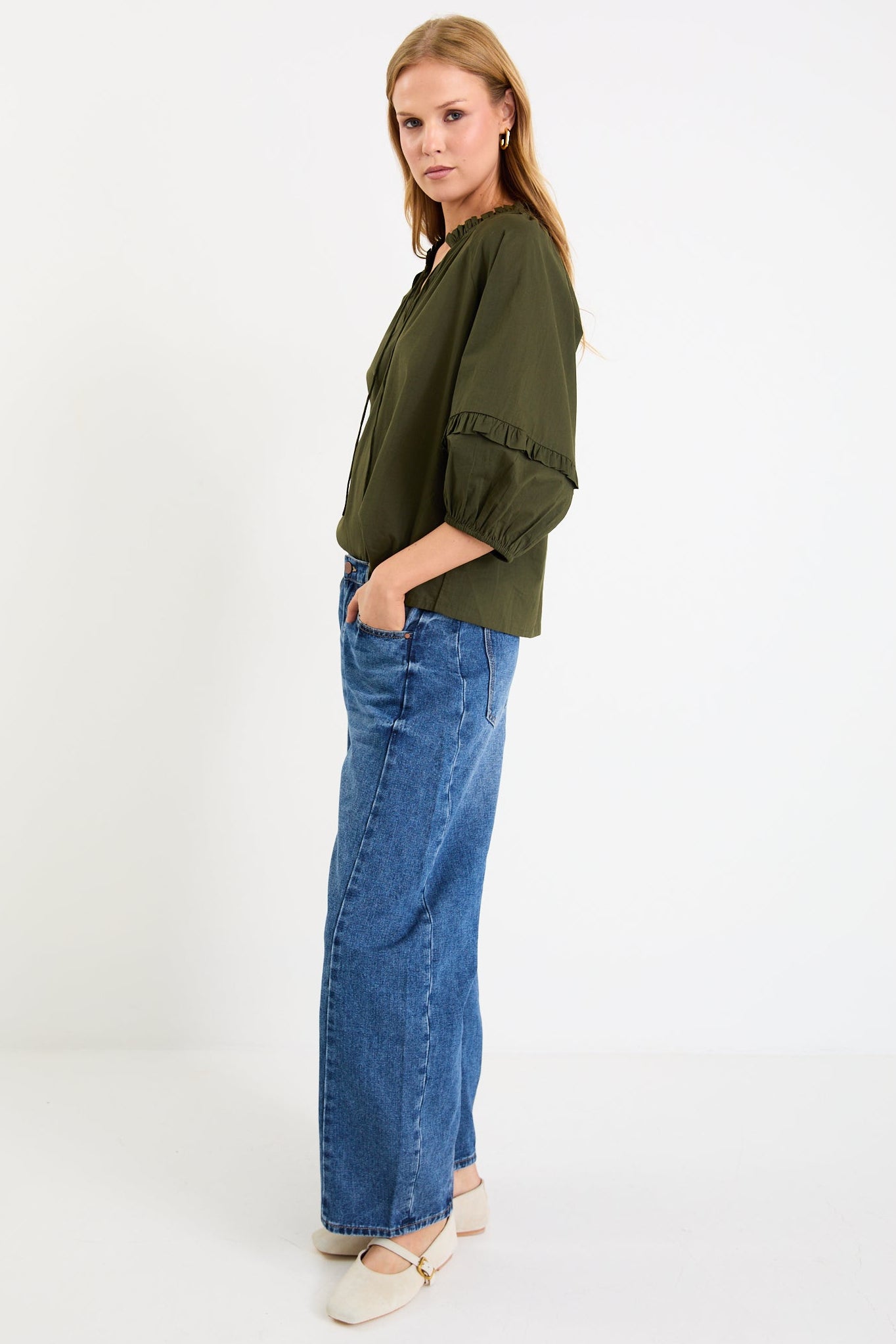 BY ROSA LUMINARY TOP - OLIVE