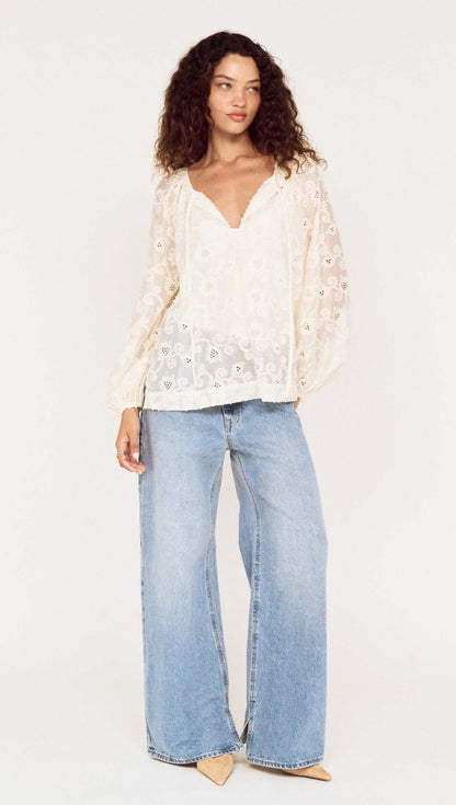 MINK PINK INEZ BLOUSE - CREAM