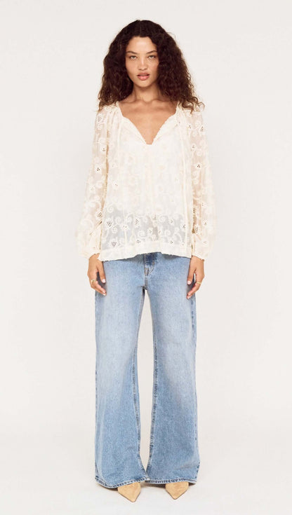 MINK PINK INEZ BLOUSE - CREAM