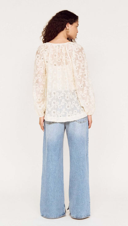 MINK PINK INEZ BLOUSE - CREAM
