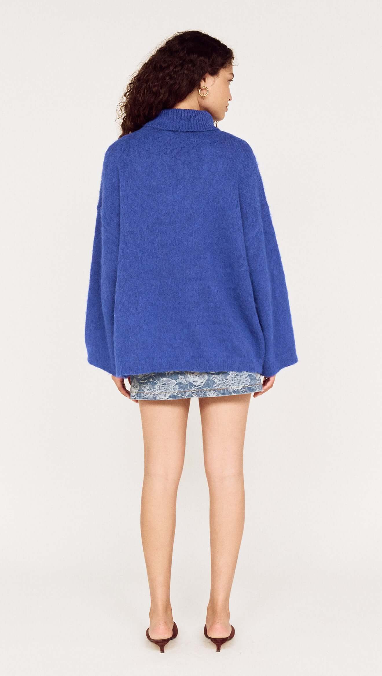 MINK PINK SABEL OVERSIZED KNIT - COBALT BLUE