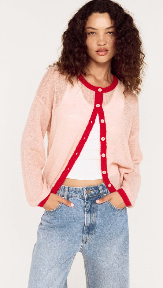 MINK PINK NARIA CARDI - PINK/RED