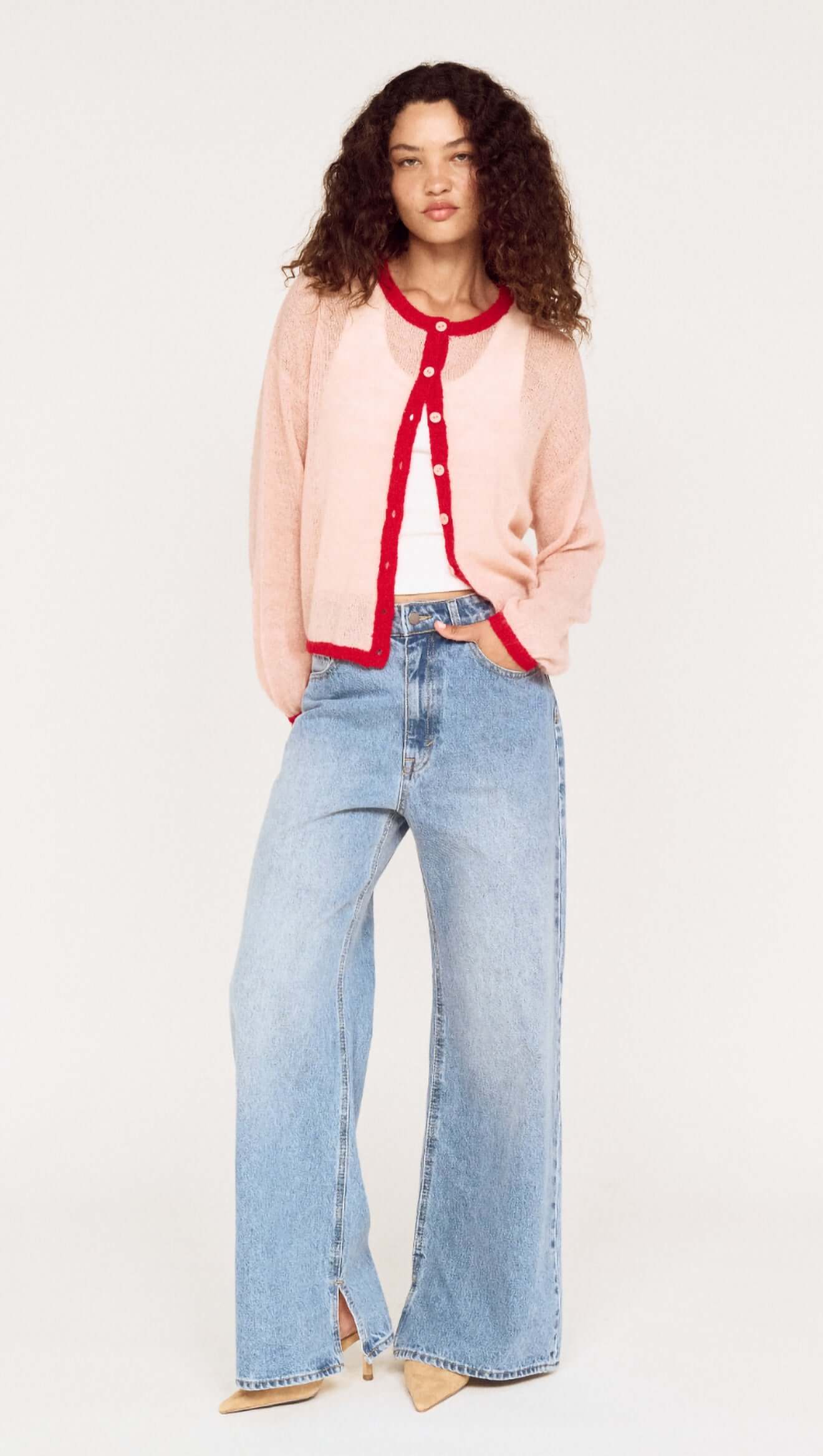 MINK PINK NARIA CARDI - PINK/RED