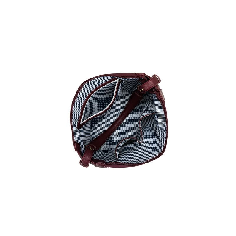 BLACK CAVIAR FLEUR HANDBAG - BURGUNDY