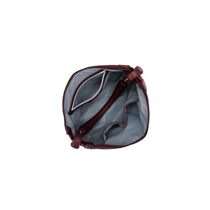 BLACK CAVIAR FLEUR HANDBAG - BURGUNDY