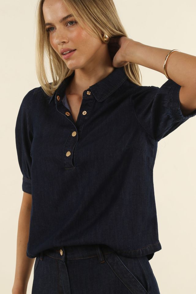 HUMIDITY LIFESTYLE IVY DENIM SHIRT - DARK BLUE