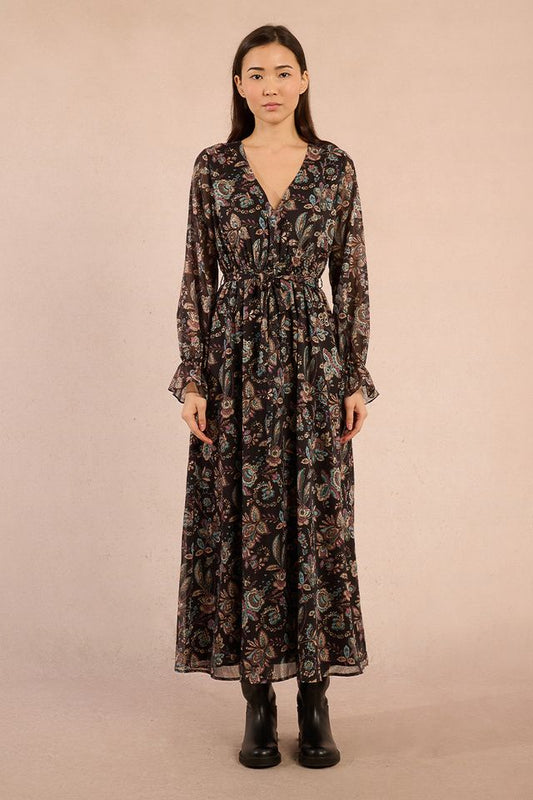 MOLLY BRACKEN WOVEN DRESS - BLACK AMALIA