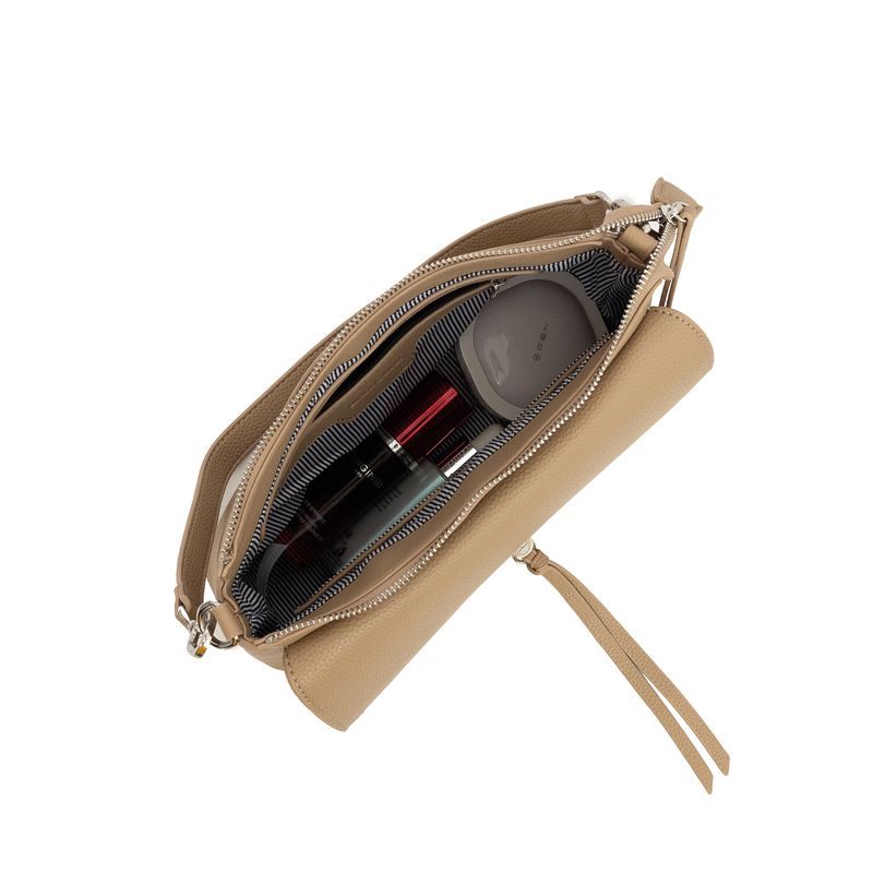 BLACK CAVIAR BAGS - BECKY FLAP CROSSBODY - BISCUIT