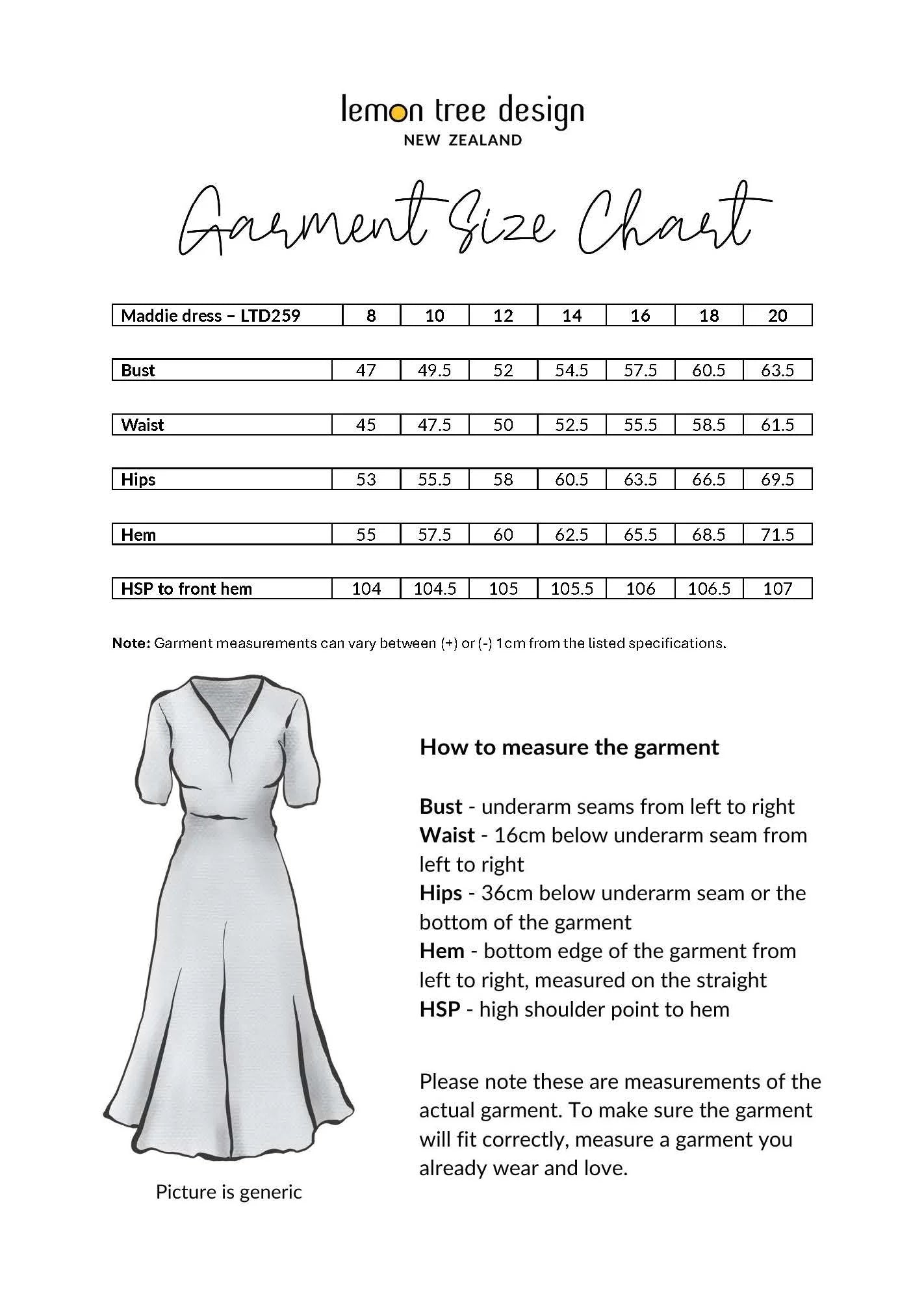 LEMON TREE DESIGN - MADDIE DRESS - GARDEN PRINT