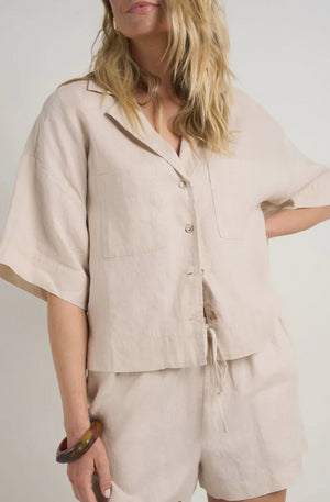 RE:UNION MEANDER BOXY SS SHIRT - CREAM