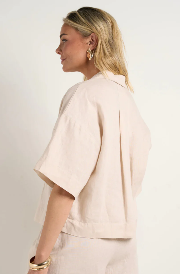 RE:UNION MEANDER BOXY SS SHIRT - CREAM