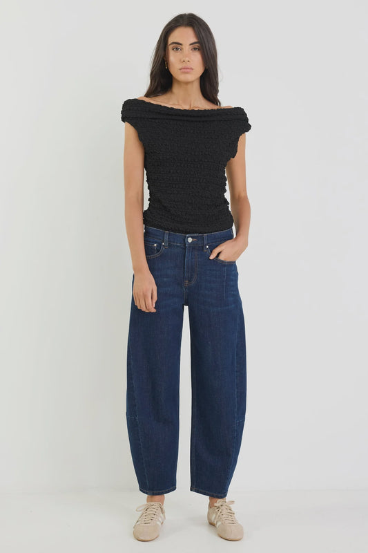 AMONG THE BRAVE - GRADUATE BARREL JEANS - DARK BLUE