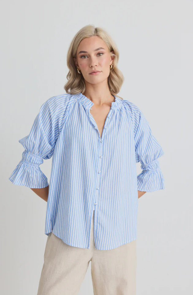 IVY & JACK NOETIC BLOUSE - BLUE STRIPE