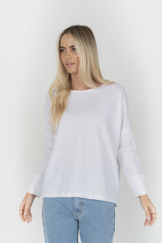 HUMIDITY LIFESTYLE DIPPY L/S TEE - WHITE