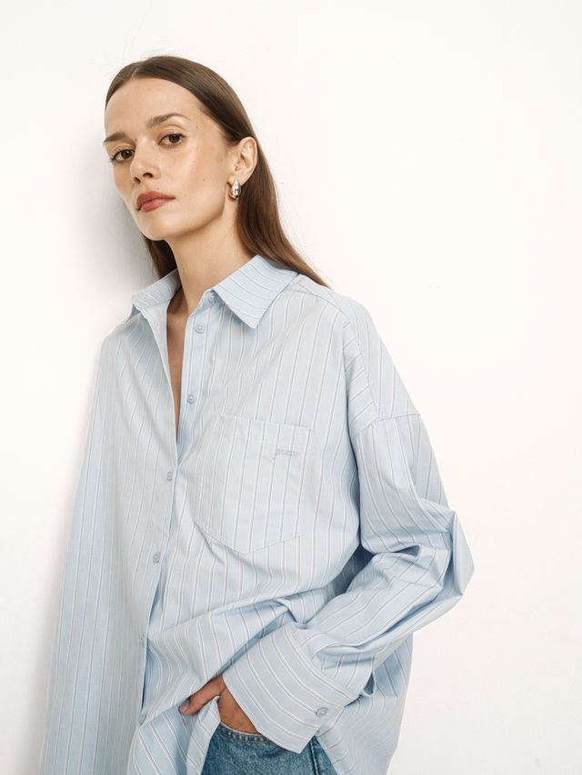 GRACE & MILA VALERIE SHIRT - CORNFLOWER