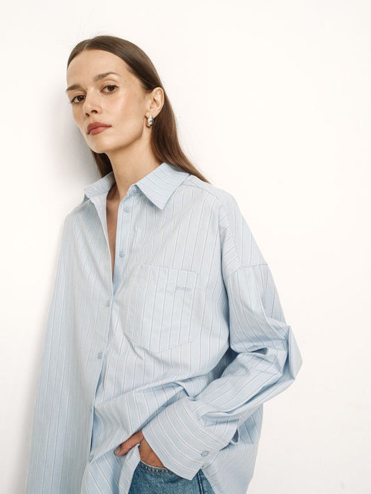 GRACE & MILA VALERIE SHIRT - CORNFLOWER