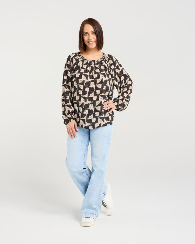 SEDUCE GLORIA TOP - GOLDEN GRID