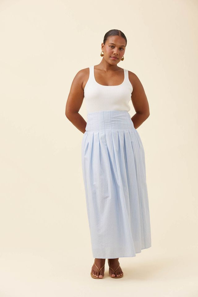 ISLE OF MINE LYNDELL MAXI SKIRT - LIGHT BLUE