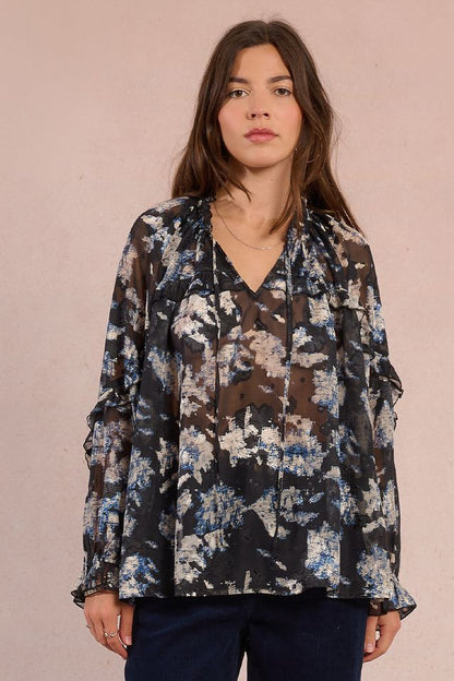 MOLLY BRACKEN WOVEN BLOUSE - BLACK ADELAIDE